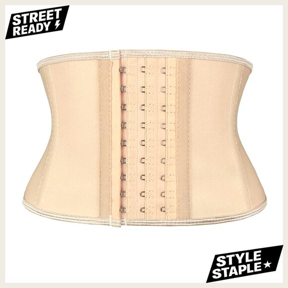 Super Short Torso Waist Trainer Cincher Corset Tummy Shaper Slimming Latex